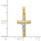 14K Two Tone Gold INRI Hollow Crucifix Pendant Charm Jewerly 24mm x 12mm